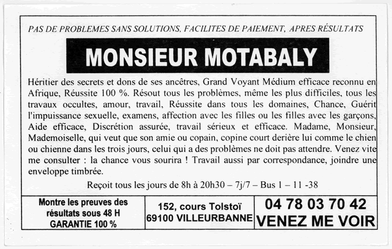Monsieur MOTABALY, Villeurbanne