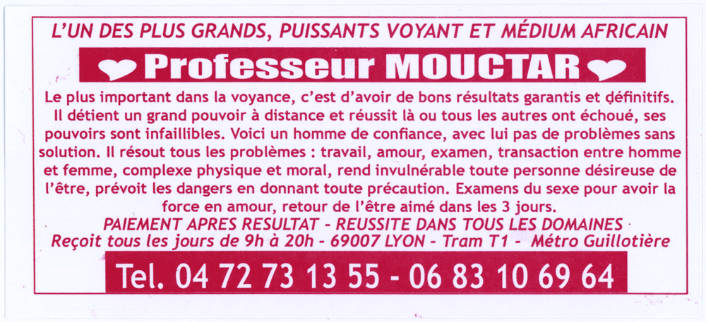 Cliquez pour voir la fiche détaillée de MOUCTAR