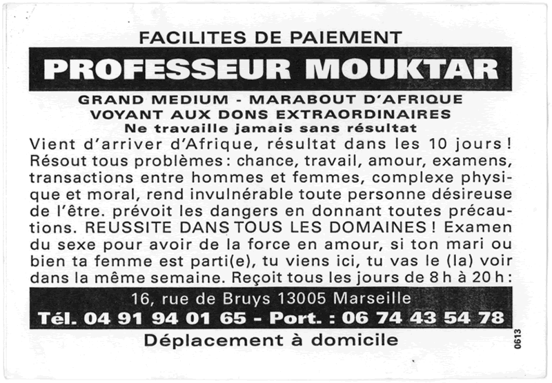 Professeur MOUKTAR, Marseille