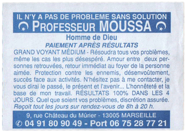 Professeur MOUSSA, Marseille
