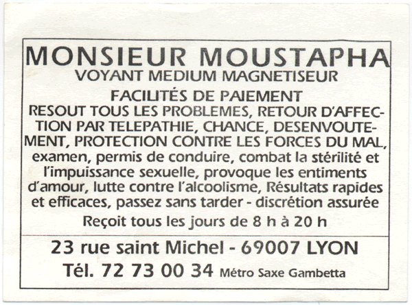 Monsieur MOUSTAPHA, Lyon
