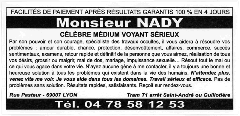 Monsieur NADY, Lyon
