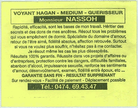 Monsieur NASSOH, Belgique
