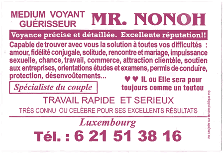 Monsieur NONOH, Luxembourg