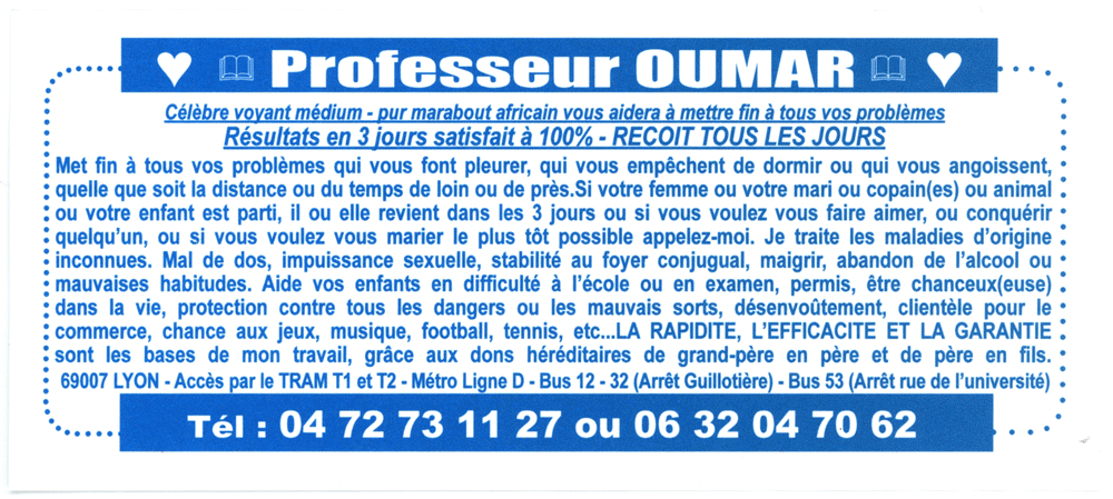 Professeur OUMAR, Lyon