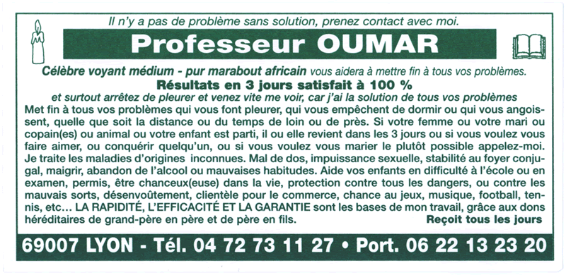 Professeur OUMAR, Lyon