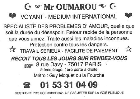 Monsieur OUMAROU, Paris