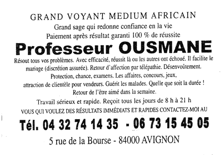 Professeur OUSMANE, Avignon