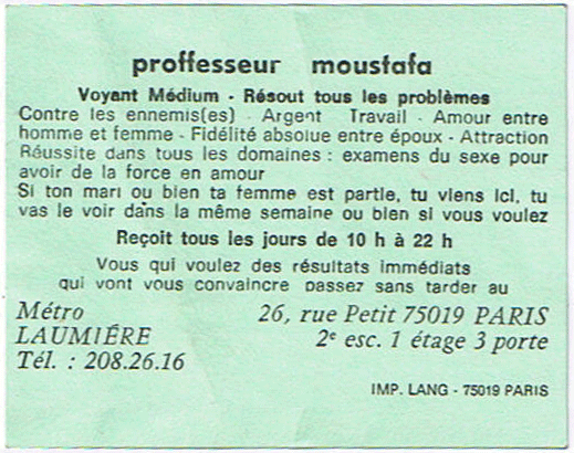 Professeur moustafa, Paris
