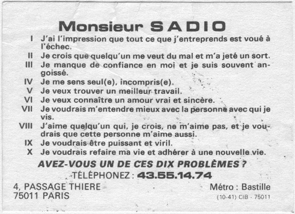 Monsieur SADIO, Paris