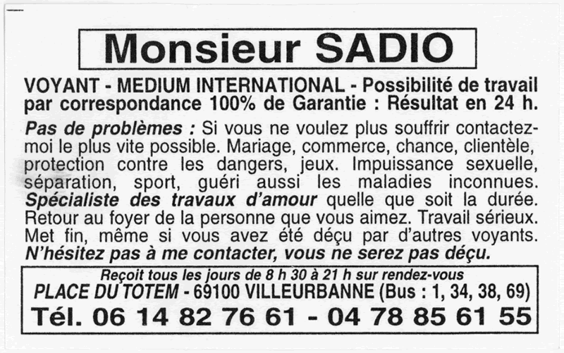 Monsieur SADIO, Villeurbanne