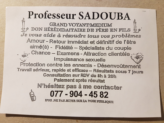 Professeur SADOUBA, Suisse