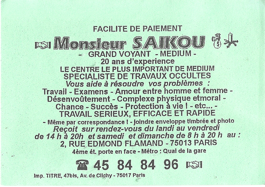 Cliquez pour voir la fiche détaillée de SAIKOU