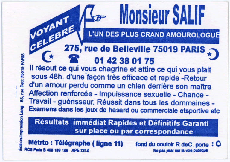 Monsieur SALIF, Lyon