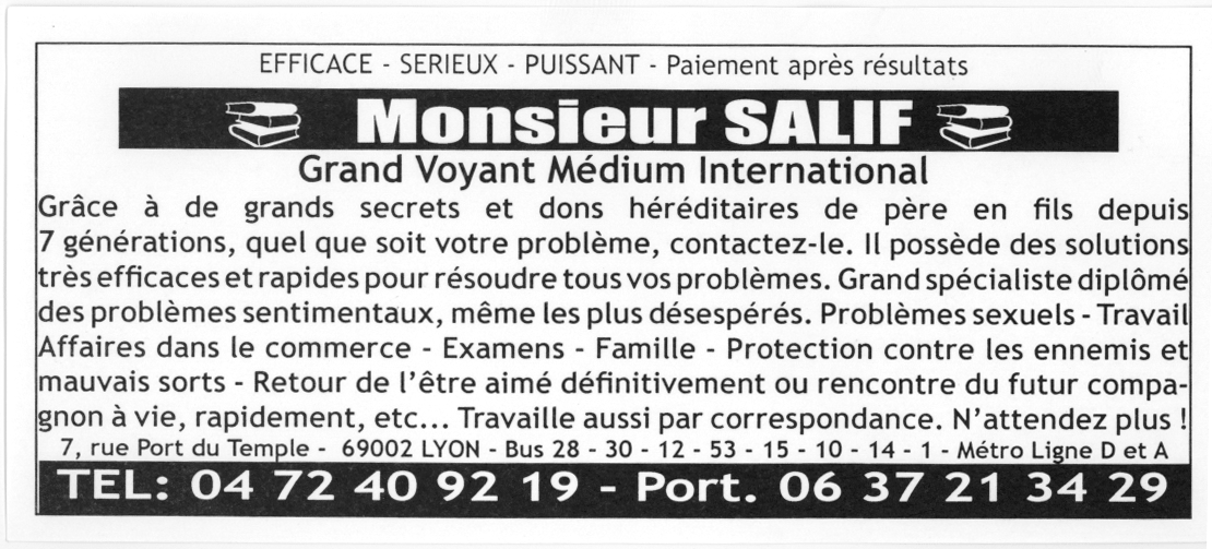 Monsieur SALIF, Lyon