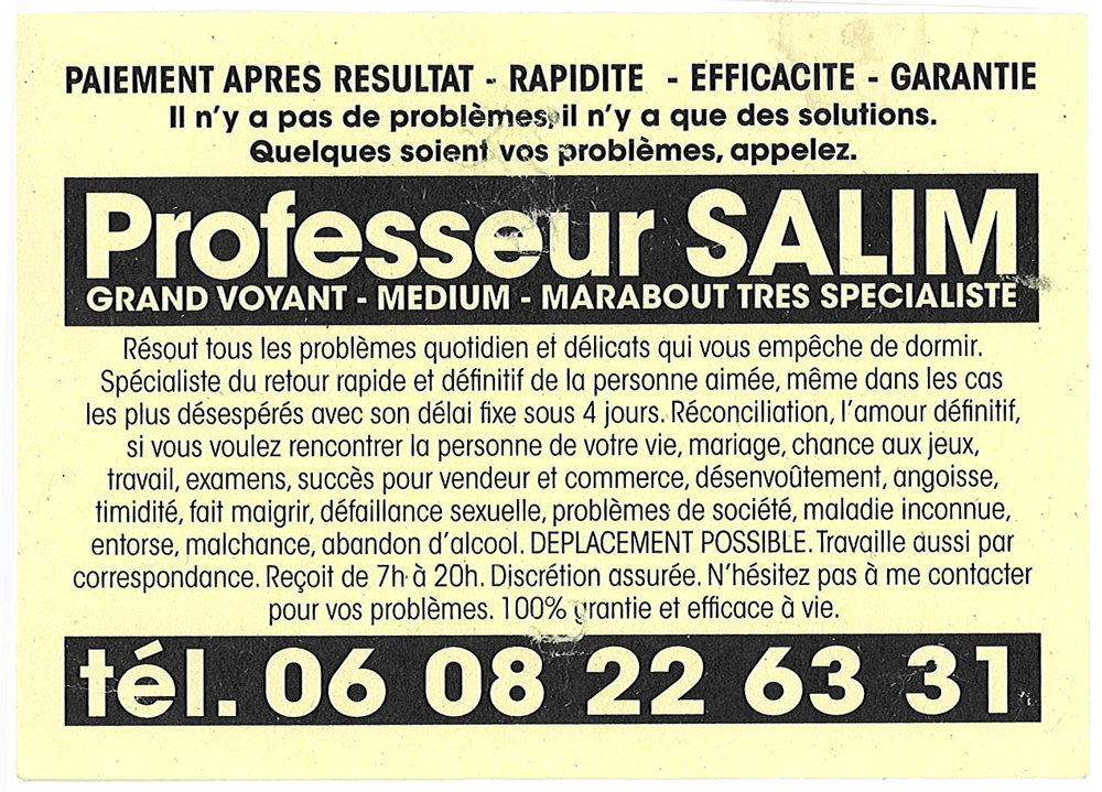 Professeur SALIM, (indéterminé)