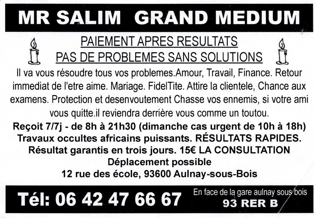 Monsieur SALIM, Seine St Denis