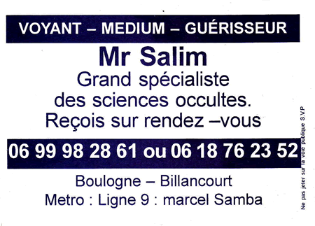 Monsieur SALIM, Hauts de Seine