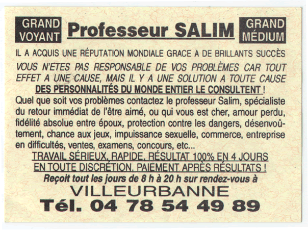 Professeur SALIM, Villeurbanne