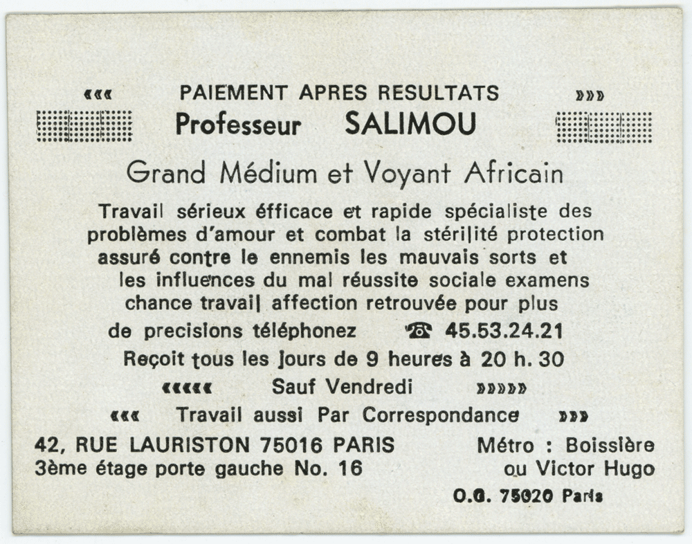 Professeur SALIMOU, Paris