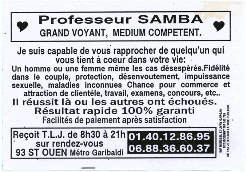 Professeur SAMBA, Seine St Denis