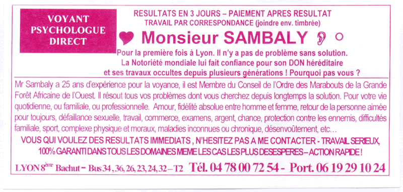 Monsieur SAMBALY, Lyon