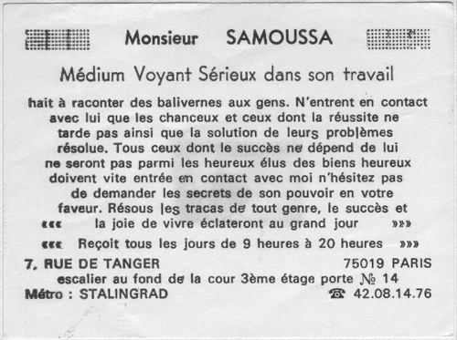 Monsieur SAMOUSSA, Paris