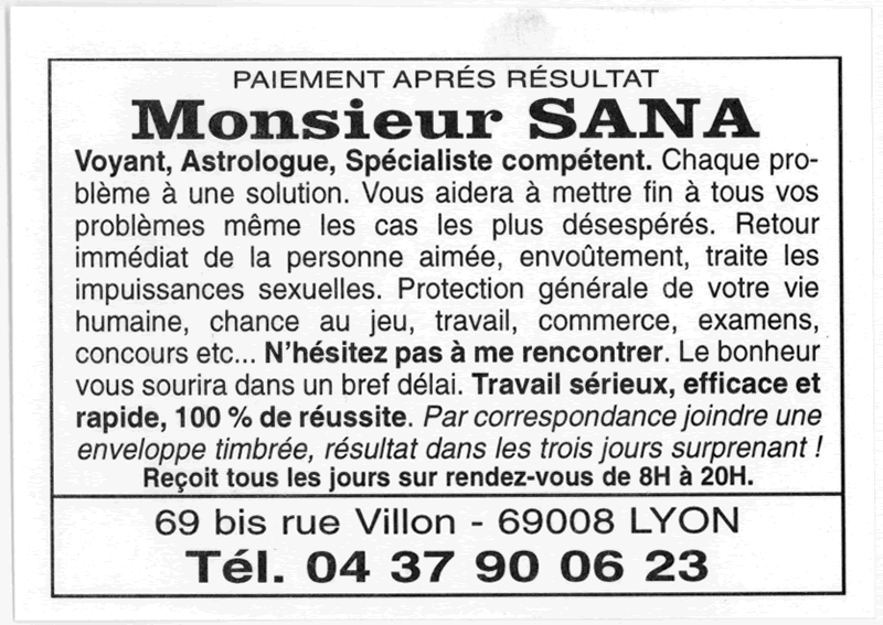 Monsieur SANA, Lyon