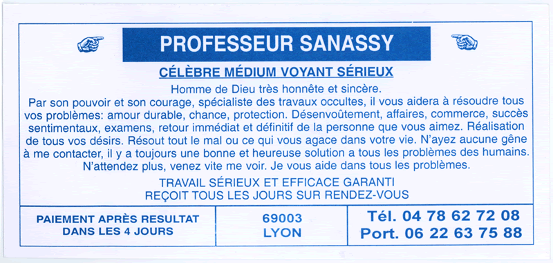 Professeur SANASSY, Lyon