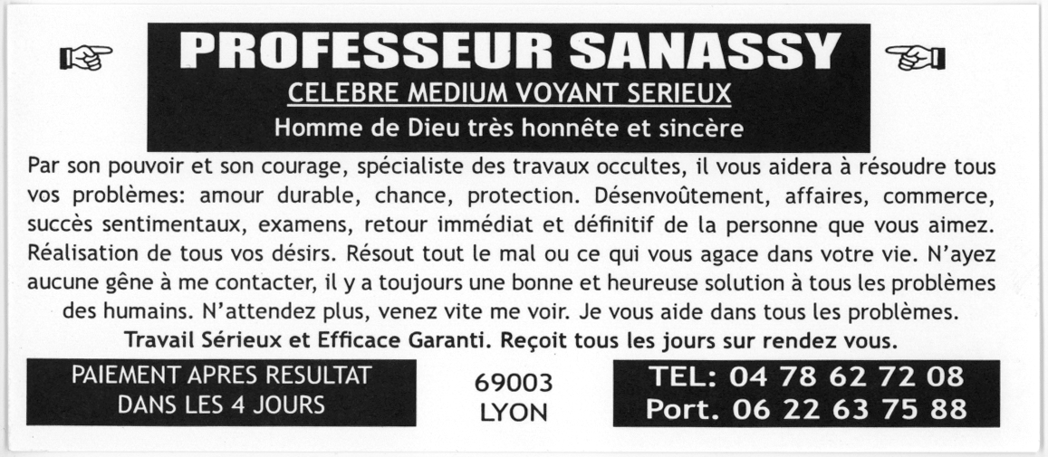Professeur SANASSY, Lyon