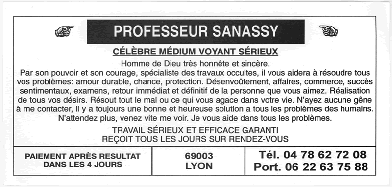Professeur SANASSY, Lyon