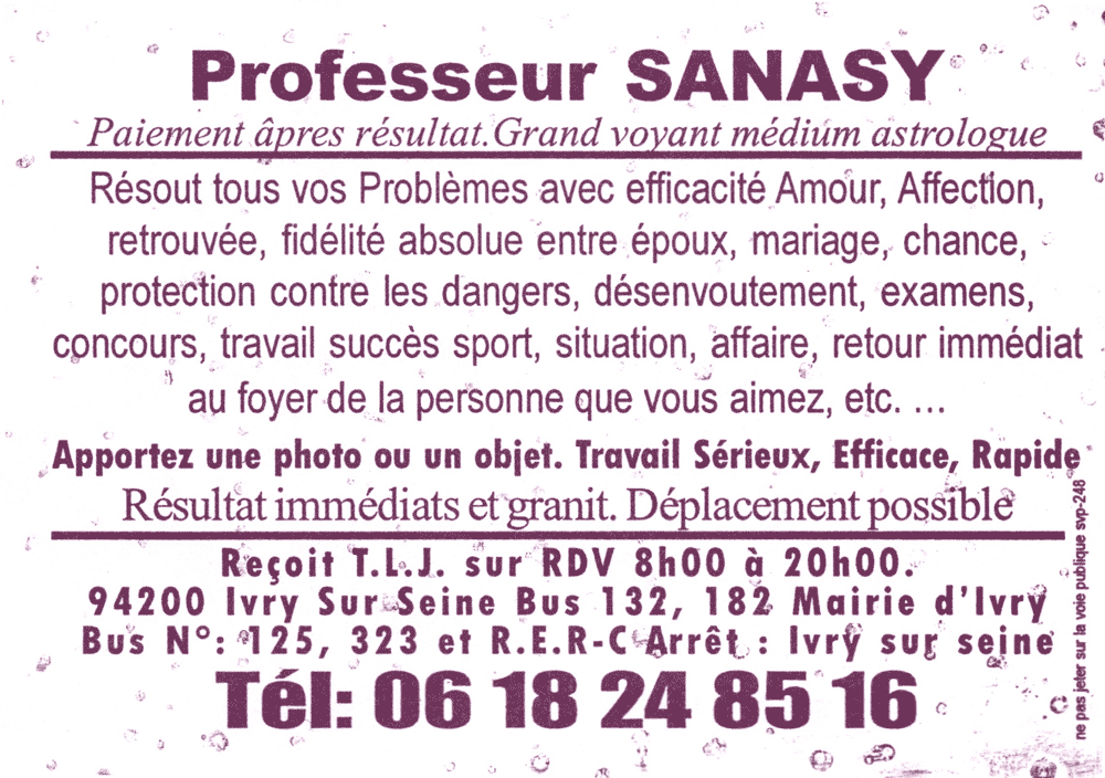 Professeur SANASY, Val de Marne