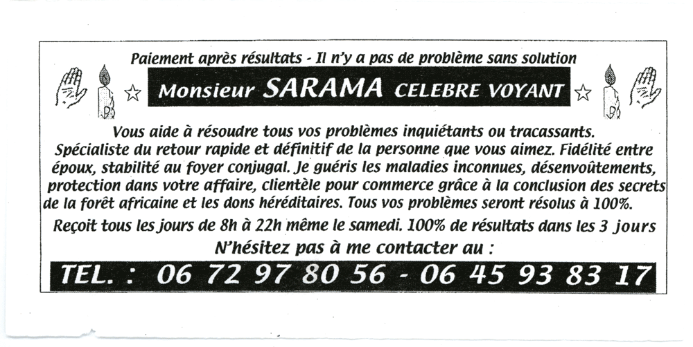 Monsieur SARAMA, (indéterminé)