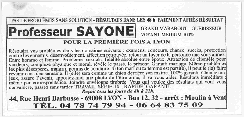 Professeur SAYONE, Lyon