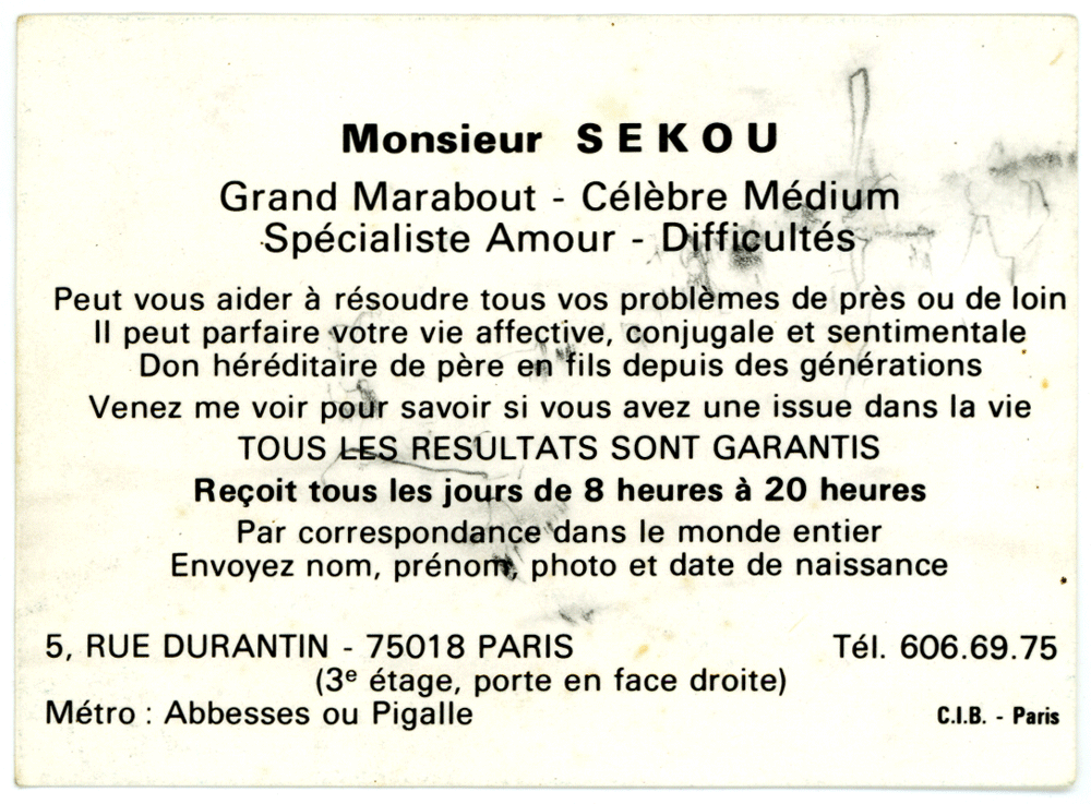 Monsieur SEKOU, Paris