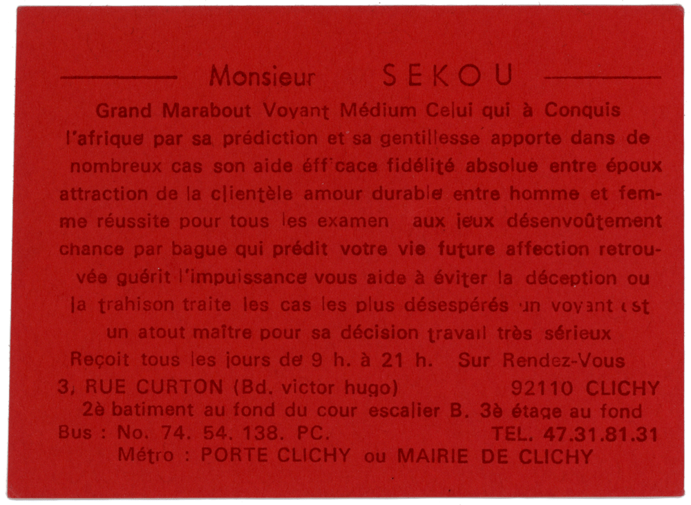 Monsieur SEKOU, Hauts de Seine