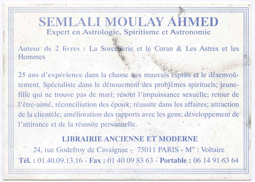  SEMLALI MOULAY AHMED, Paris