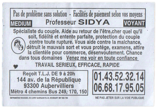 Professeur SIDYA, Seine St Denis