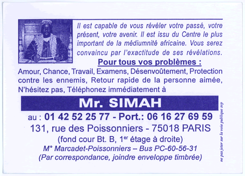 Monsieur SIMAH, Paris