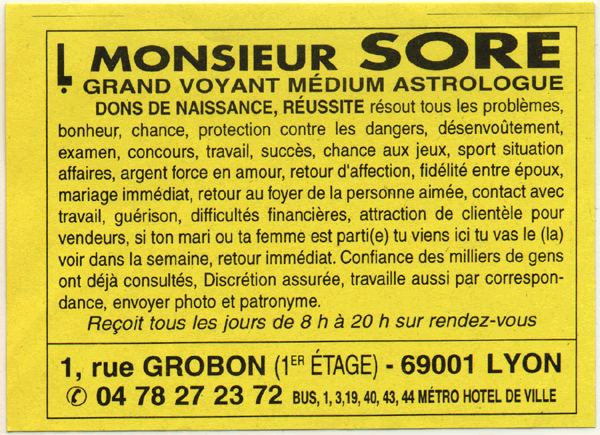 Monsieur SORE, Lyon