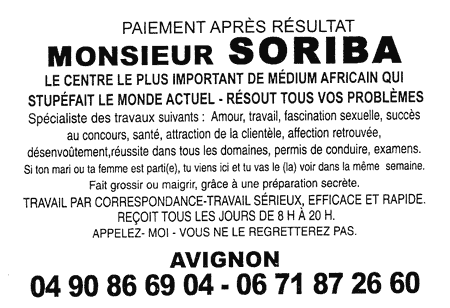 Monsieur SORIBA, Avignon