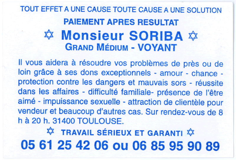 Monsieur SORIBA, Toulouse