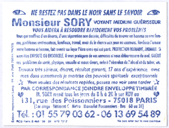 Monsieur SORY, Paris