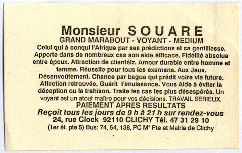 Monsieur SOUARE, Hauts de Seine