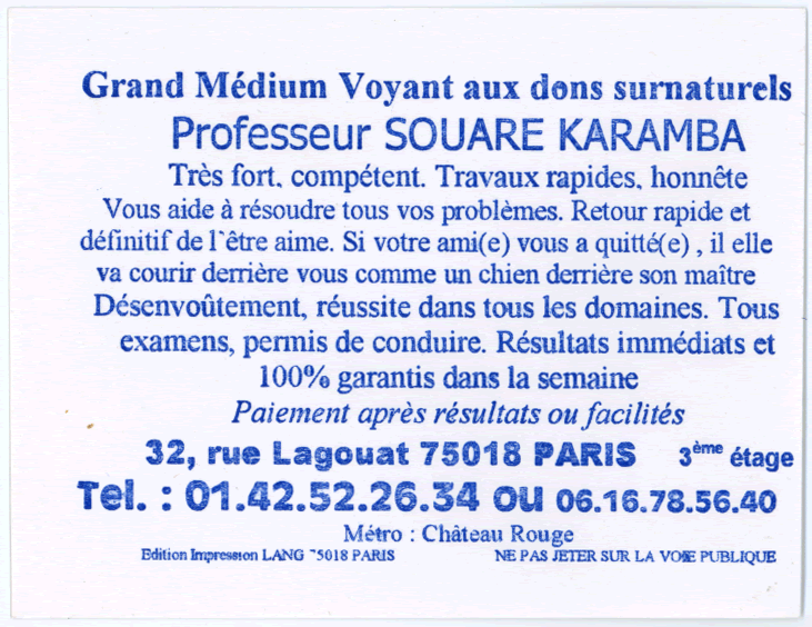 Professeur SOUARE KARAMBA, Paris