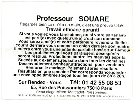 Professeur SOUARE, Paris