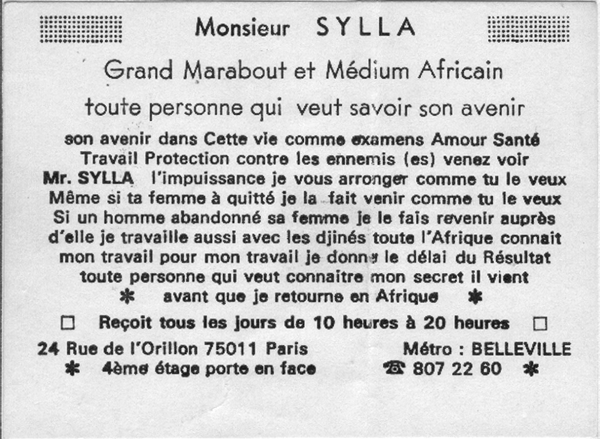 Monsieur SYLLA, Paris