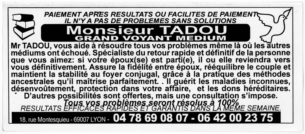 Monsieur TADOU, Lyon