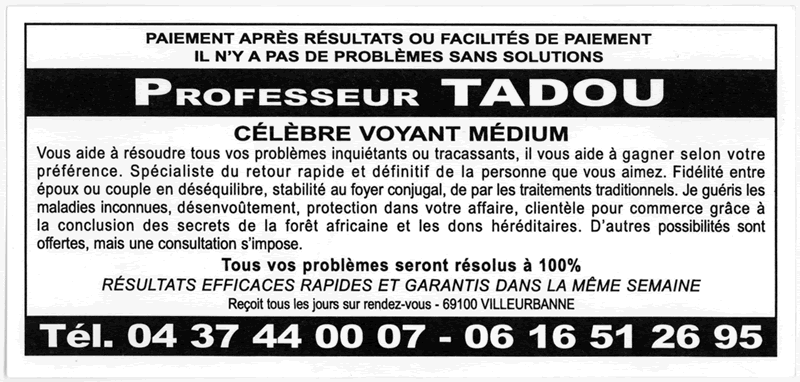 Professeur TADOU, Villeurbanne