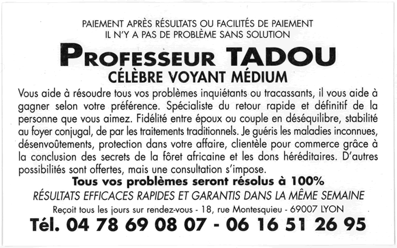 Professeur TADOU, Lyon
